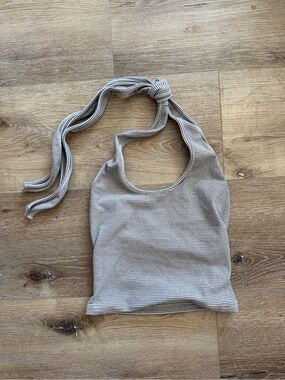 PacSun Striped Ribbed Top in Beige and Black